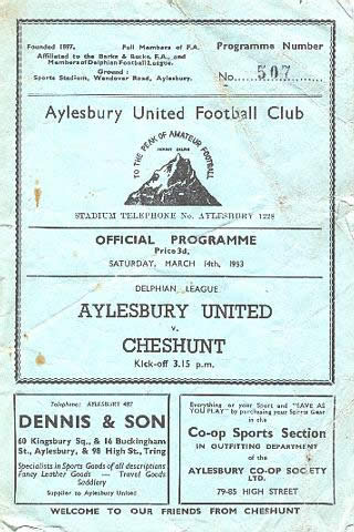 Aylesbury United programme