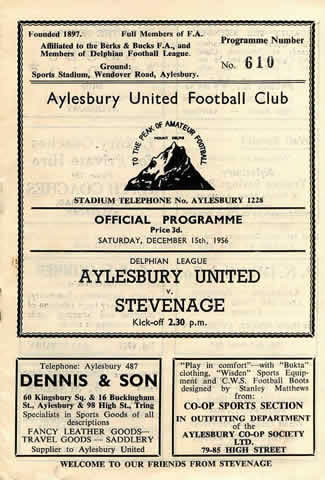 Aylesbury United programme