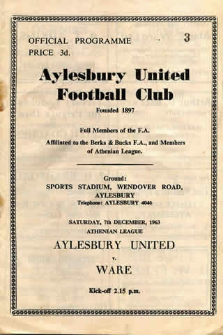 Aylesbury United programme