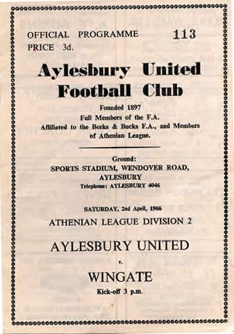 Aylesbury United programme